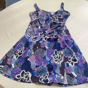 Miraclesuit x Talbots Purple Floral Tankini Swimsuit Bathing Suit Plus Size 22W